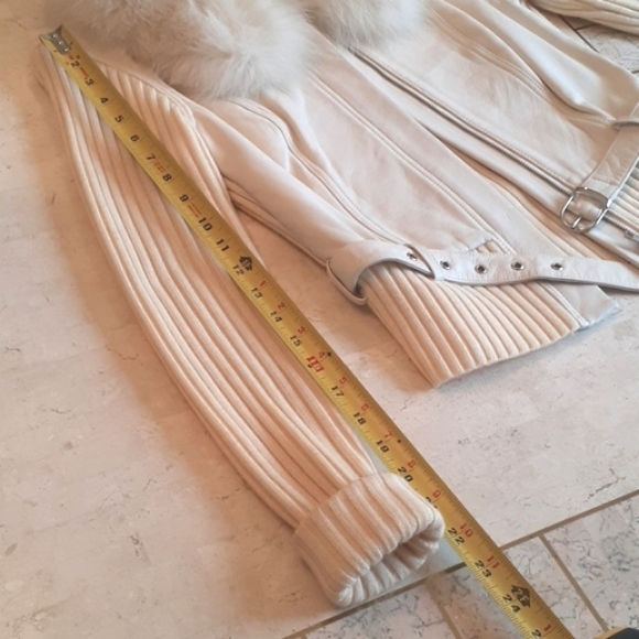 Vintage Ladies leather & wool/fox fur jacket sz XS..from store Cache,, NEW - Picture 8 of 14